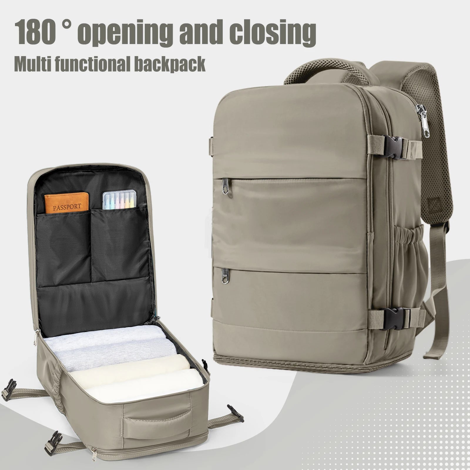 Carry-On Travel Backpack — 40×20×30cm Cabin-Size Laptop & Commuter Bag