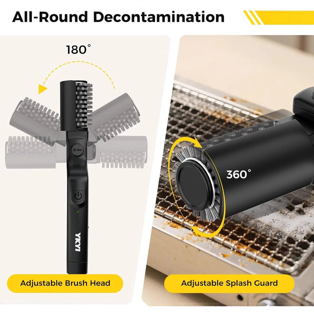 Electric BBQ Grill Brush — Cordless Rechargeable Rotary Cleaner