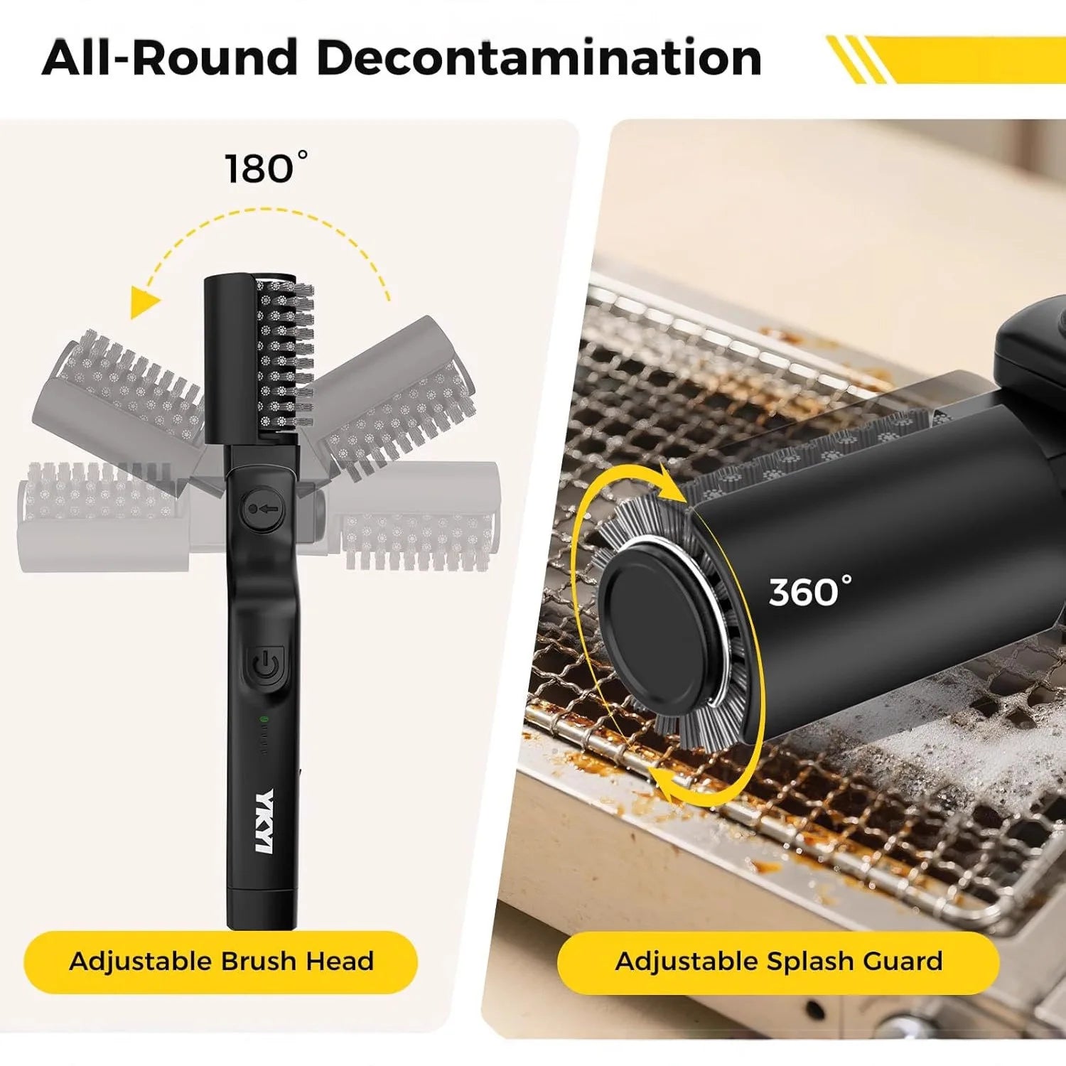 Electric BBQ Grill Brush — Cordless Rechargeable Rotary Cleaner