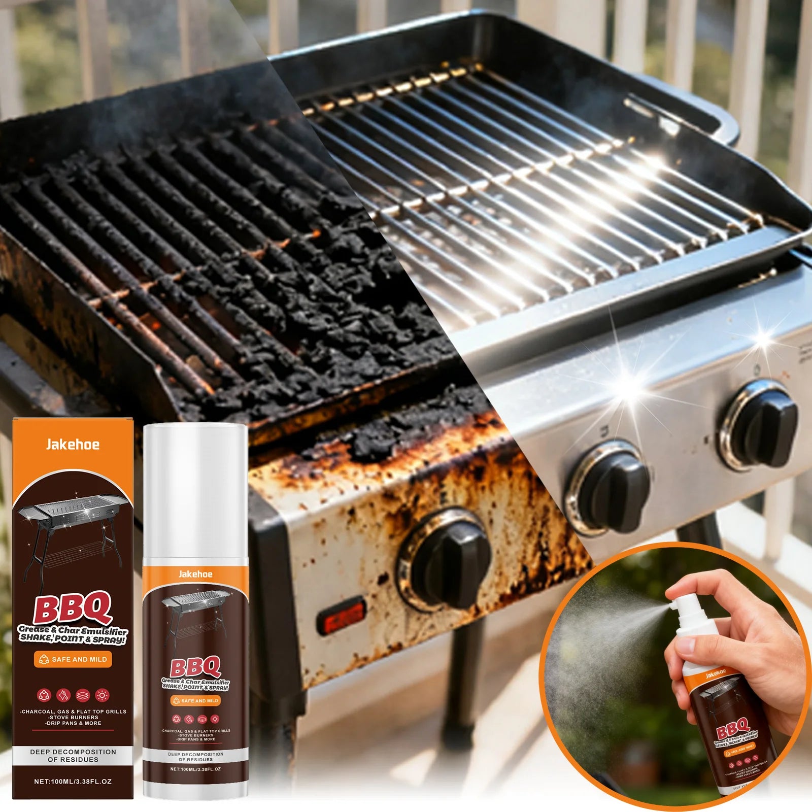 BBQ Grill Cleaner Spray — Heavy-Duty Degreaser for Grills & Ovens