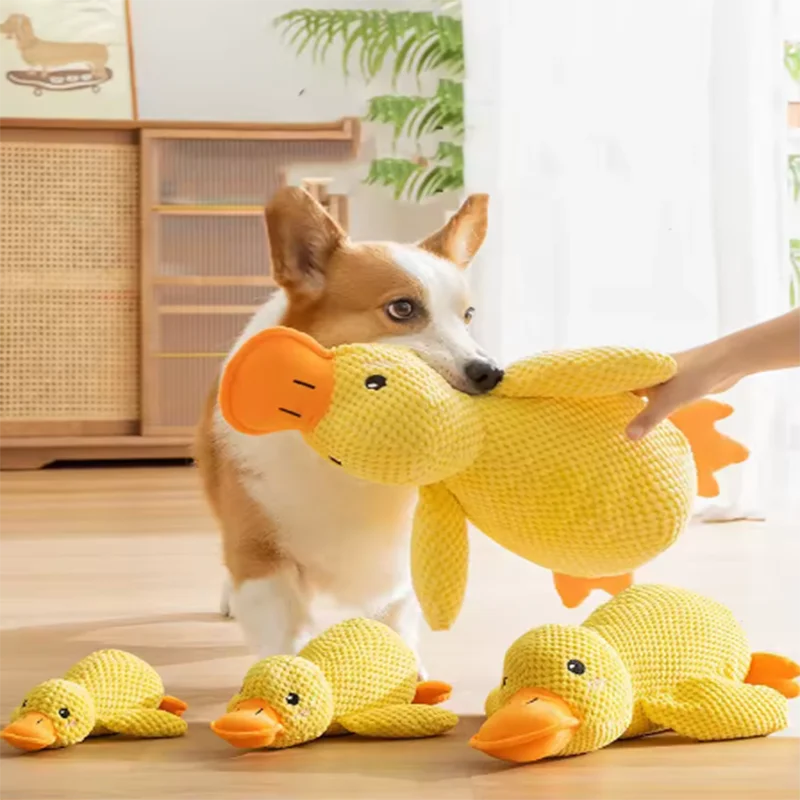 Dog Hug Duck Plush Toy — Squeaky Interactive Comfort Doll for Pets