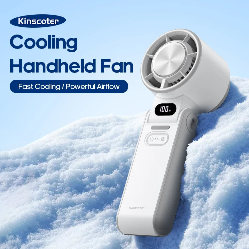 Turbo Handheld Fan — 3600mAh Rechargeable 100-Speed Foldable