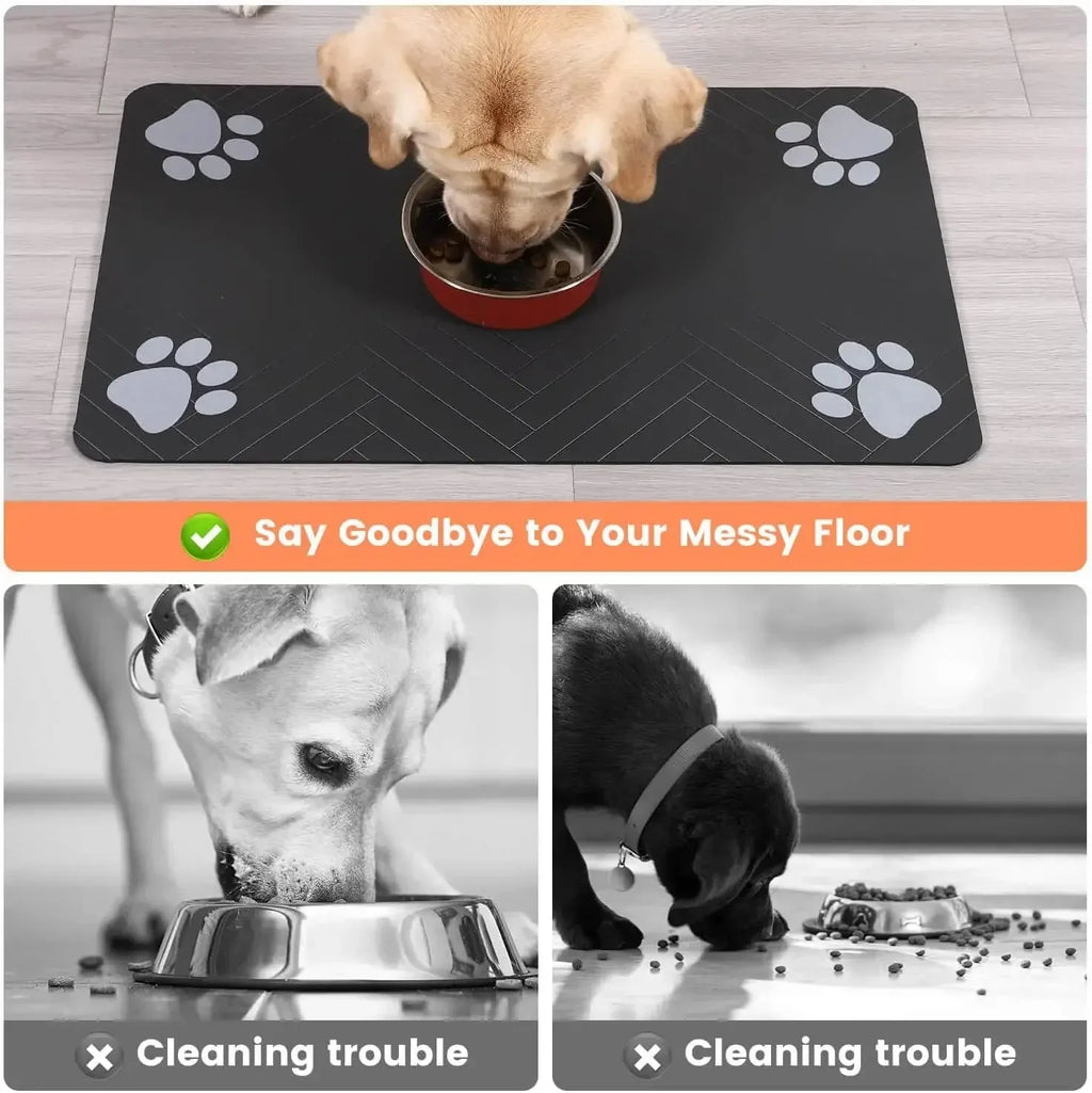 Absorbent Pet Feeding Mat — Quick-Dry Waterproof Placemat