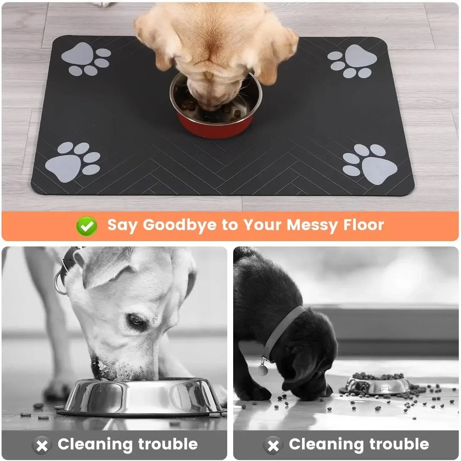 Absorbent Pet Feeding Mat — Quick-Dry Waterproof Placemat