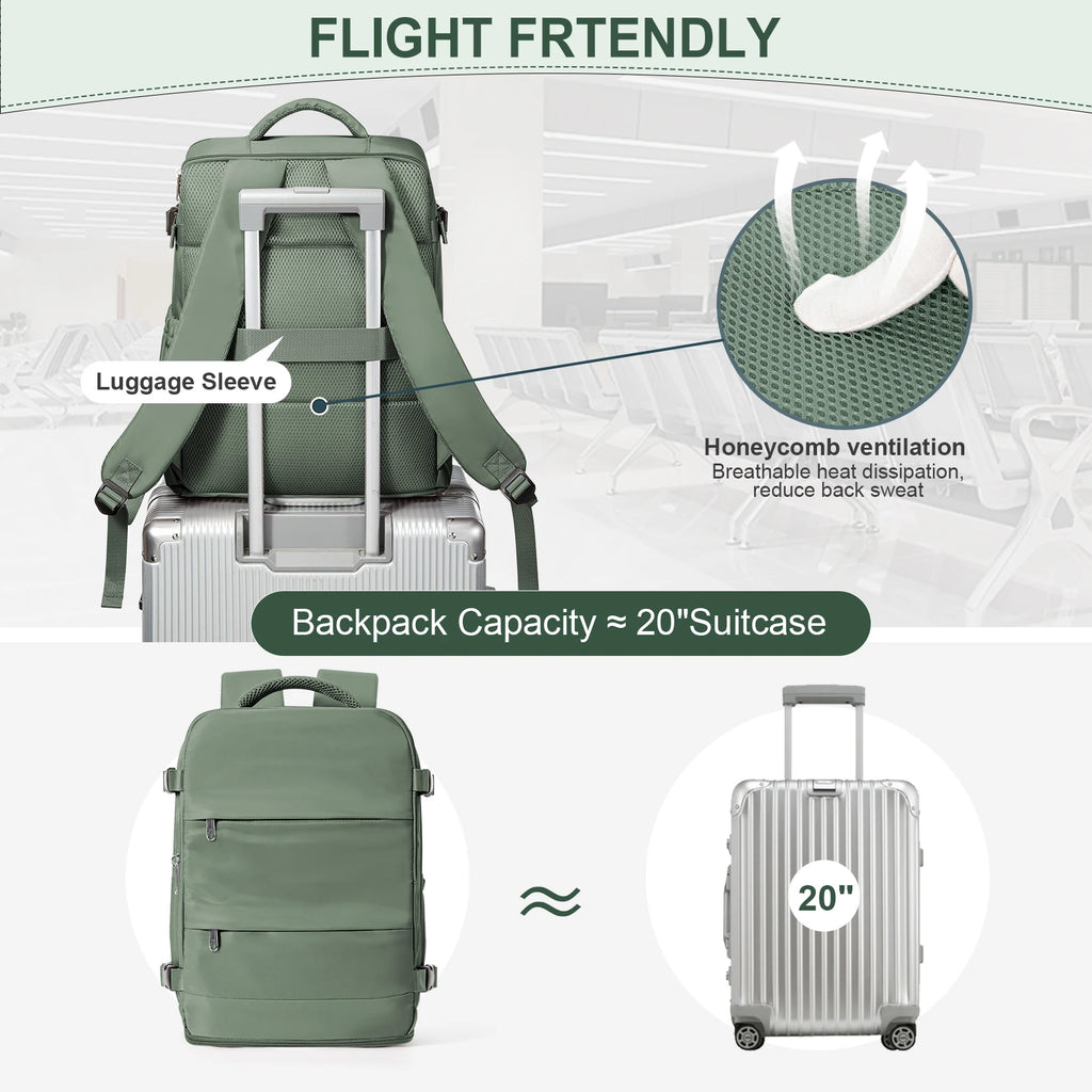 Carry-On Travel Backpack — 40×20×30cm Cabin-Size Laptop & Commuter Bag