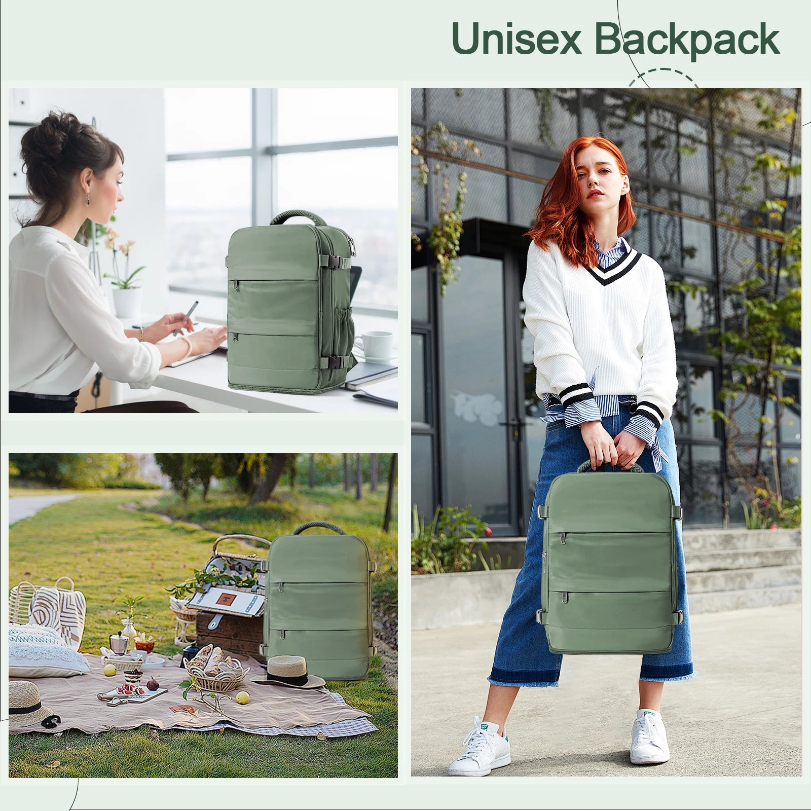 Carry-On Travel Backpack — 40×20×30cm Cabin-Size Laptop & Commuter Bag