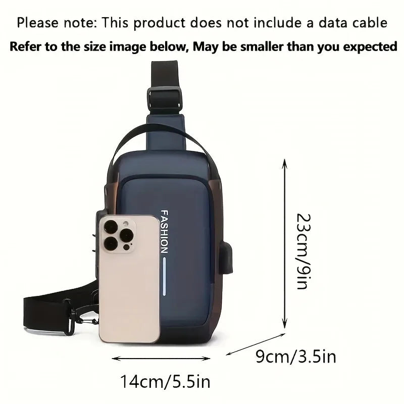 Oxford Fabric Crossbody Sling Bag — Waterproof Chest Pack for Men