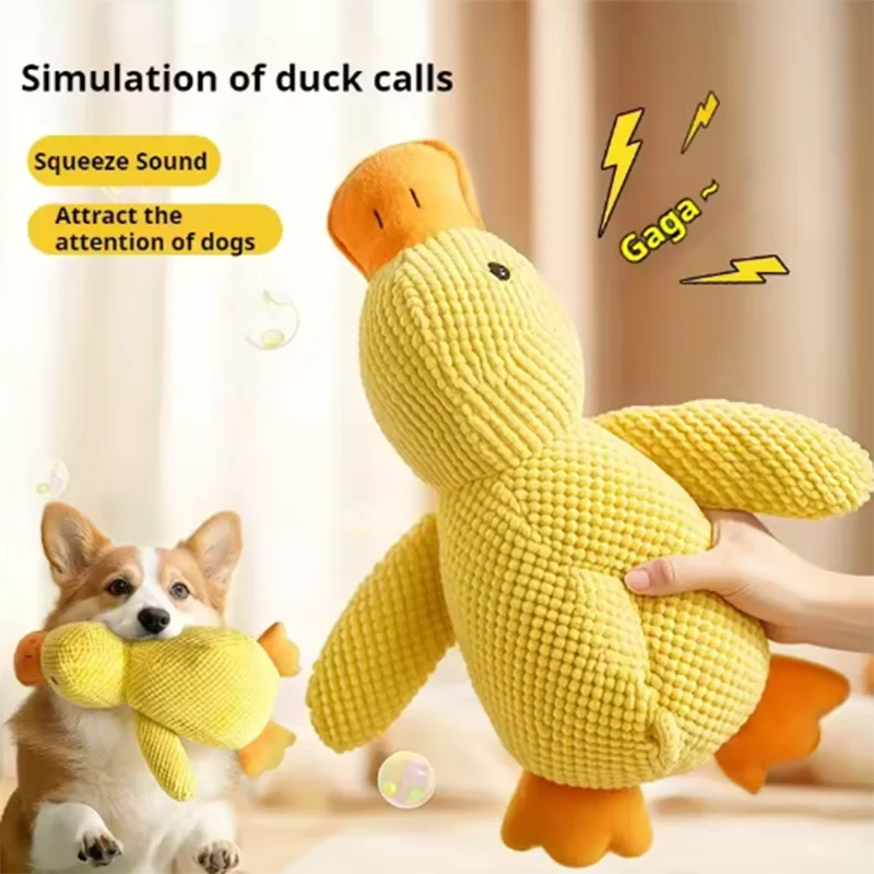 Dog Hug Duck Plush Toy — Squeaky Interactive Comfort Doll for Pets