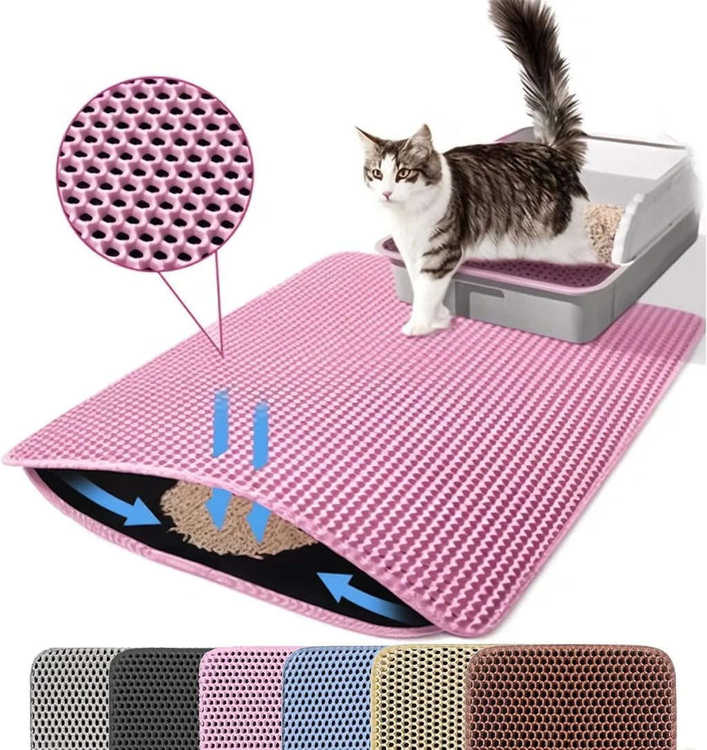 Double-Layer Cat Litter Mat — Waterproof Non-Slip Trapper