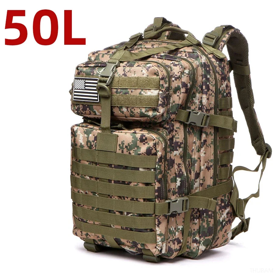 Tactical Hiking Backpack — Waterproof Nylon 25L/50L Outdoor Rucksack
