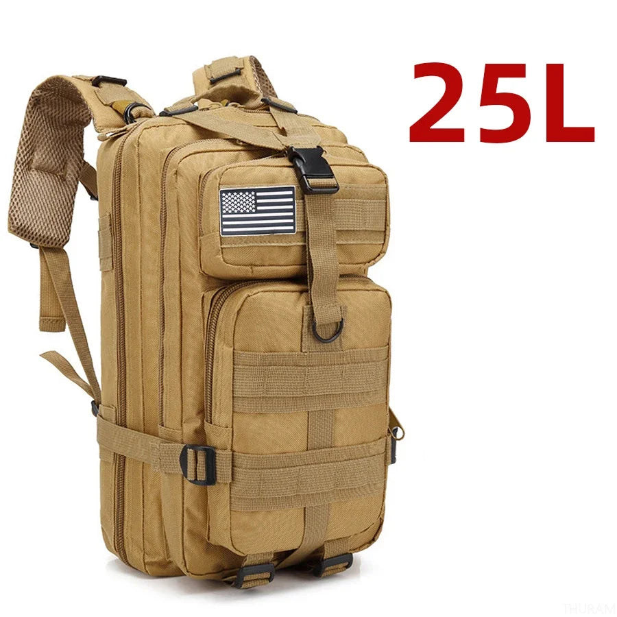 Tactical Hiking Backpack — Waterproof Nylon 25L/50L Outdoor Rucksack
