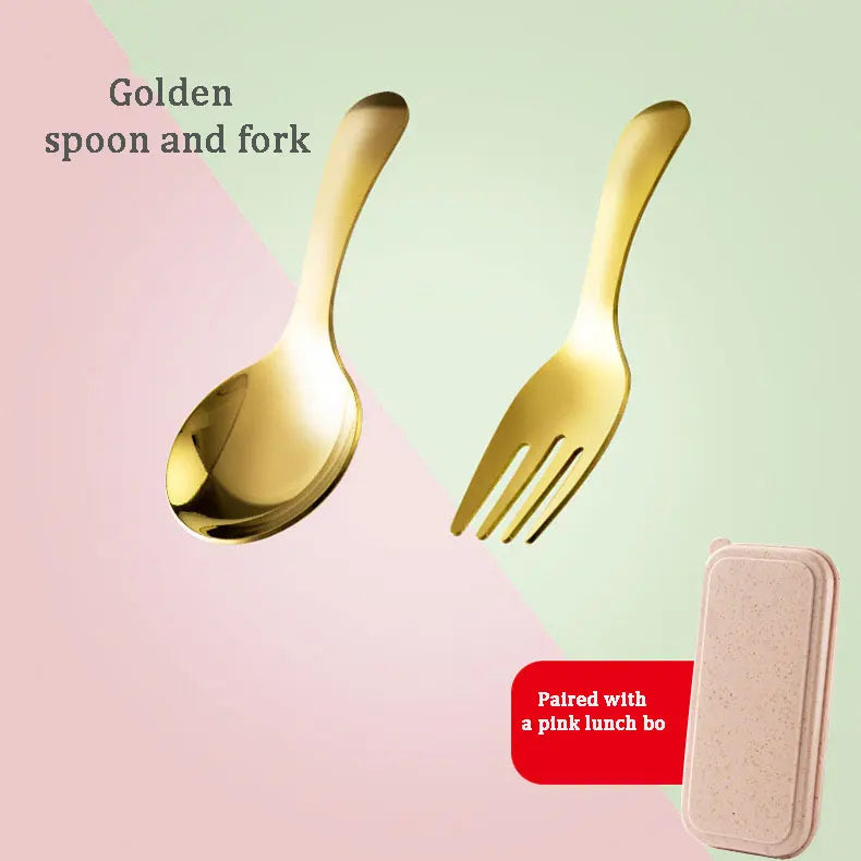 Kids Stainless Steel Camping Cutlery — Portable Spoon & Fork Travel Set