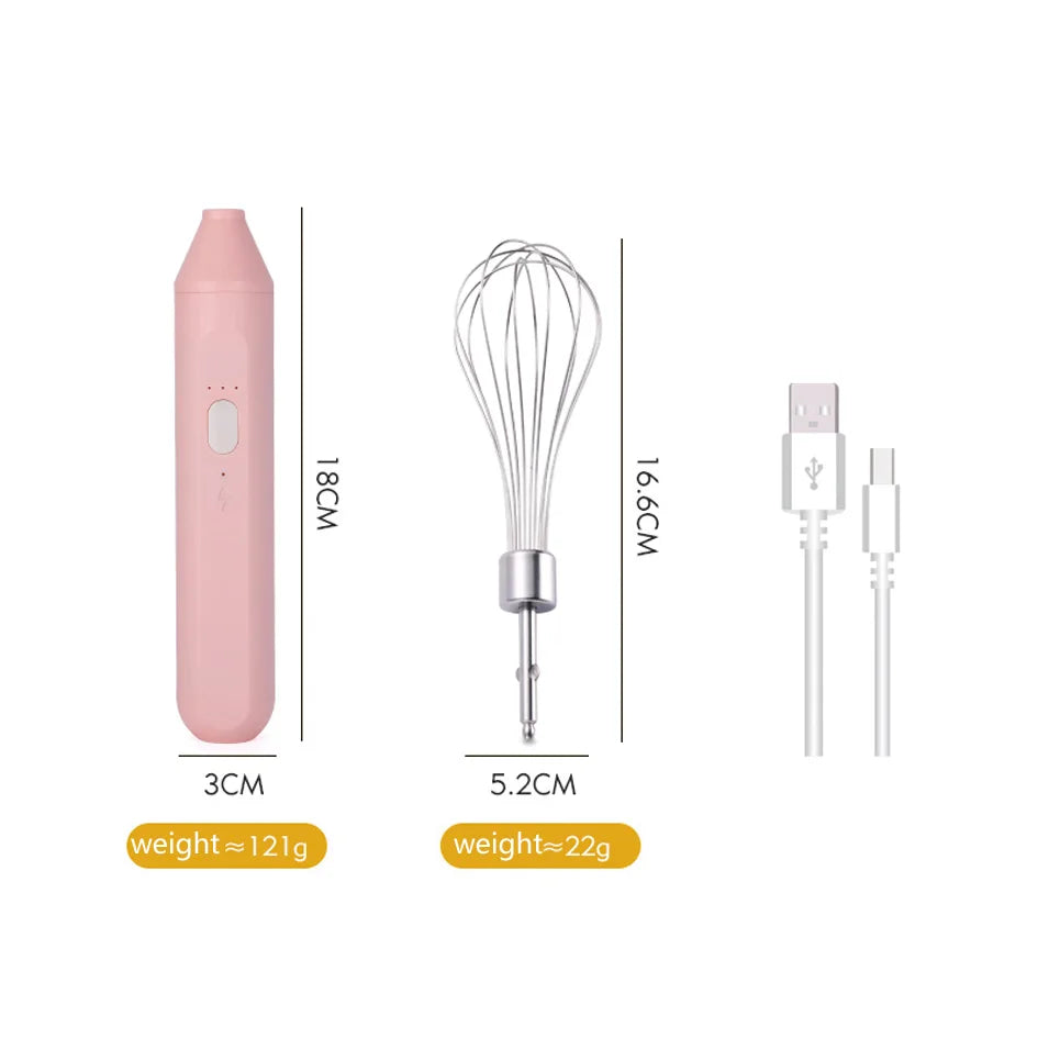 Cordless Whisk & Milk Frother — Auto-Stirring Kitchen Mixer