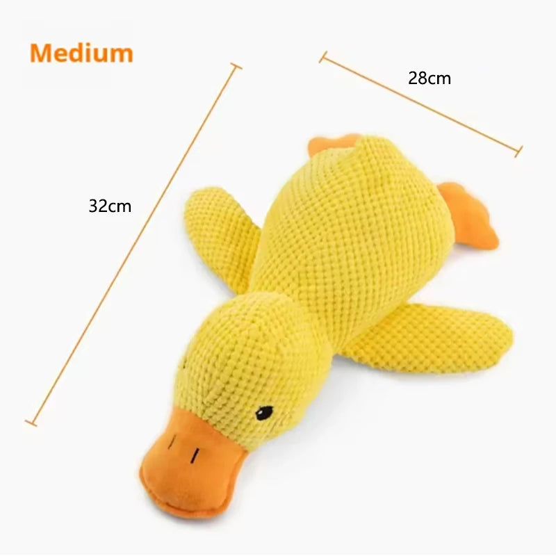 Dog Hug Duck Plush Toy — Squeaky Interactive Comfort Doll for Pets