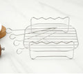 Outdoor BBQ Grill Set — Skewers, Air Fryer Rack & Steamer Bracket