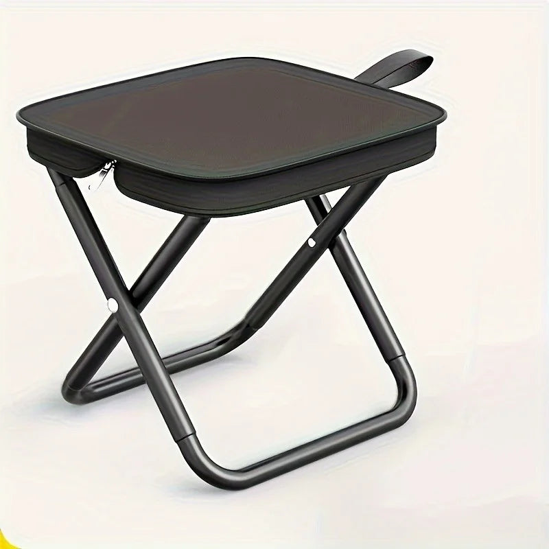 Portable Folding Camping Stool — Zippered Carry Handle for Outdoor Use