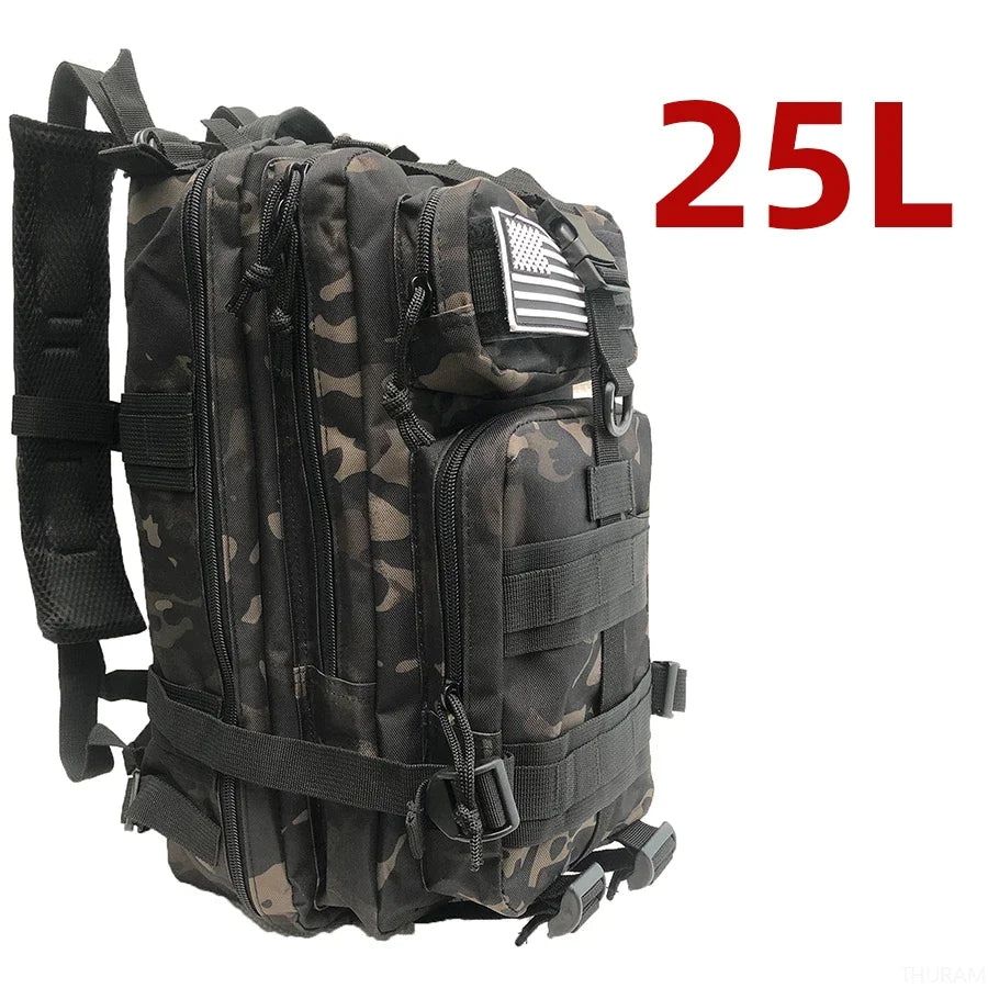 Tactical Hiking Backpack — Waterproof Nylon 25L/50L Outdoor Rucksack