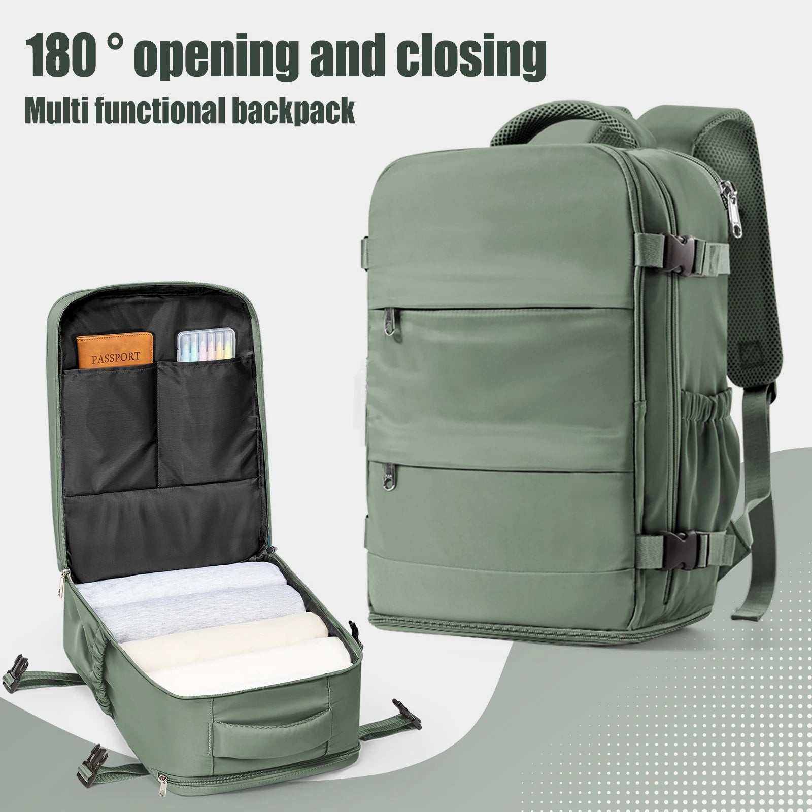 Carry-On Travel Backpack — 40×20×30cm Cabin-Size Laptop & Commuter Bag