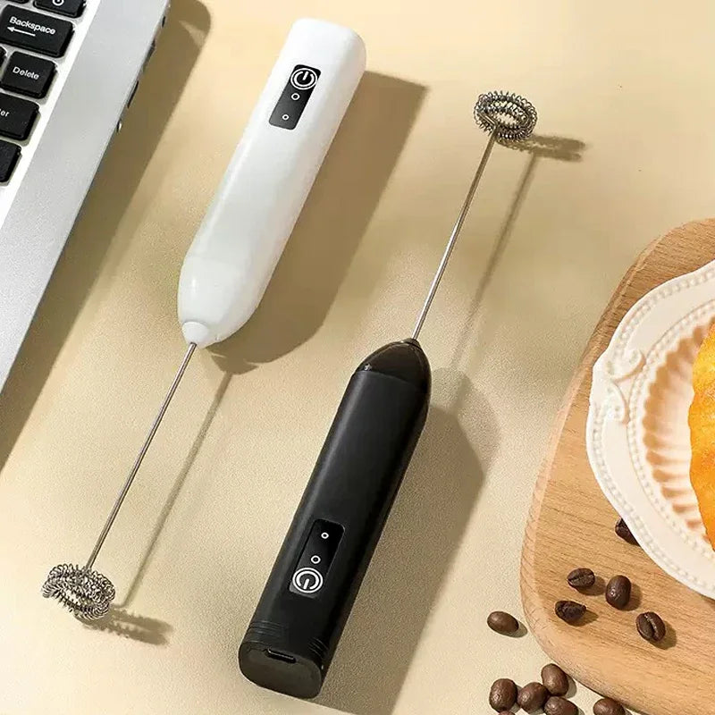 Electric Milk Frother — 3-Speed USB Handheld Foam Maker