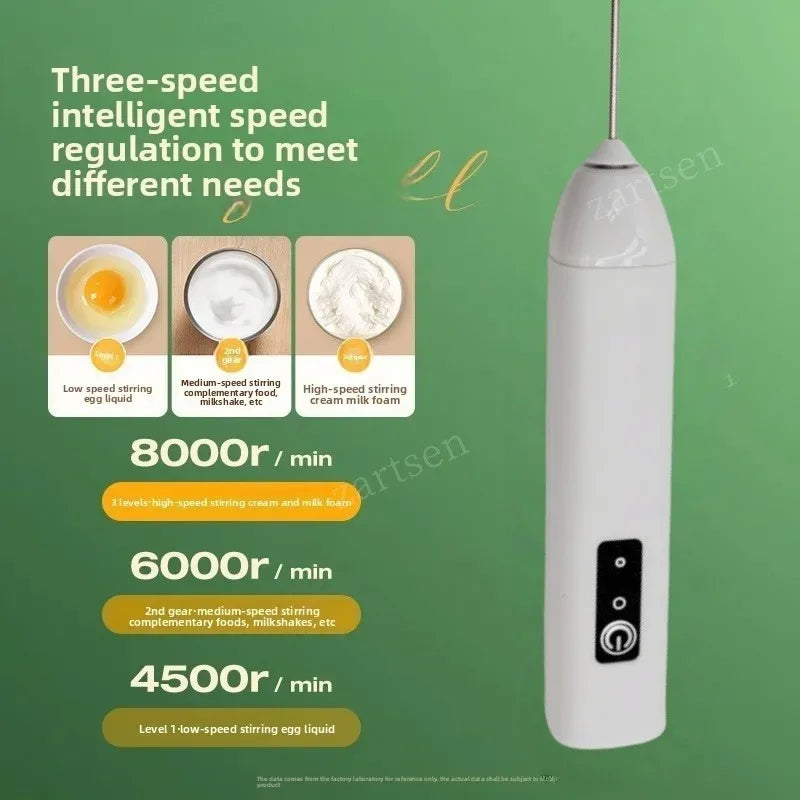 Wireless Milk Frother — USB-C Rechargeable Stainless Steel