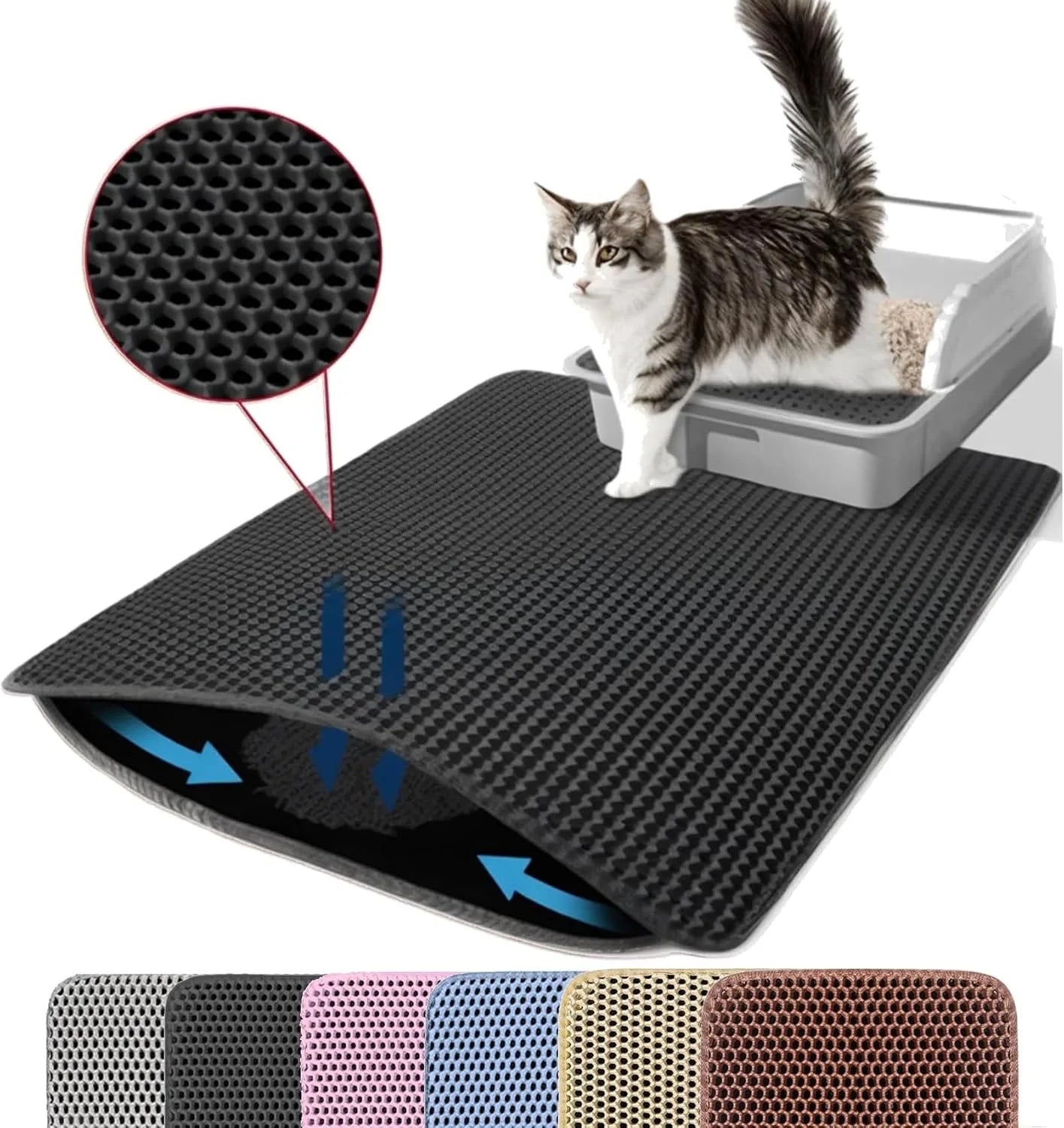 Double-Layer Cat Litter Mat — Waterproof Non-Slip Trapper