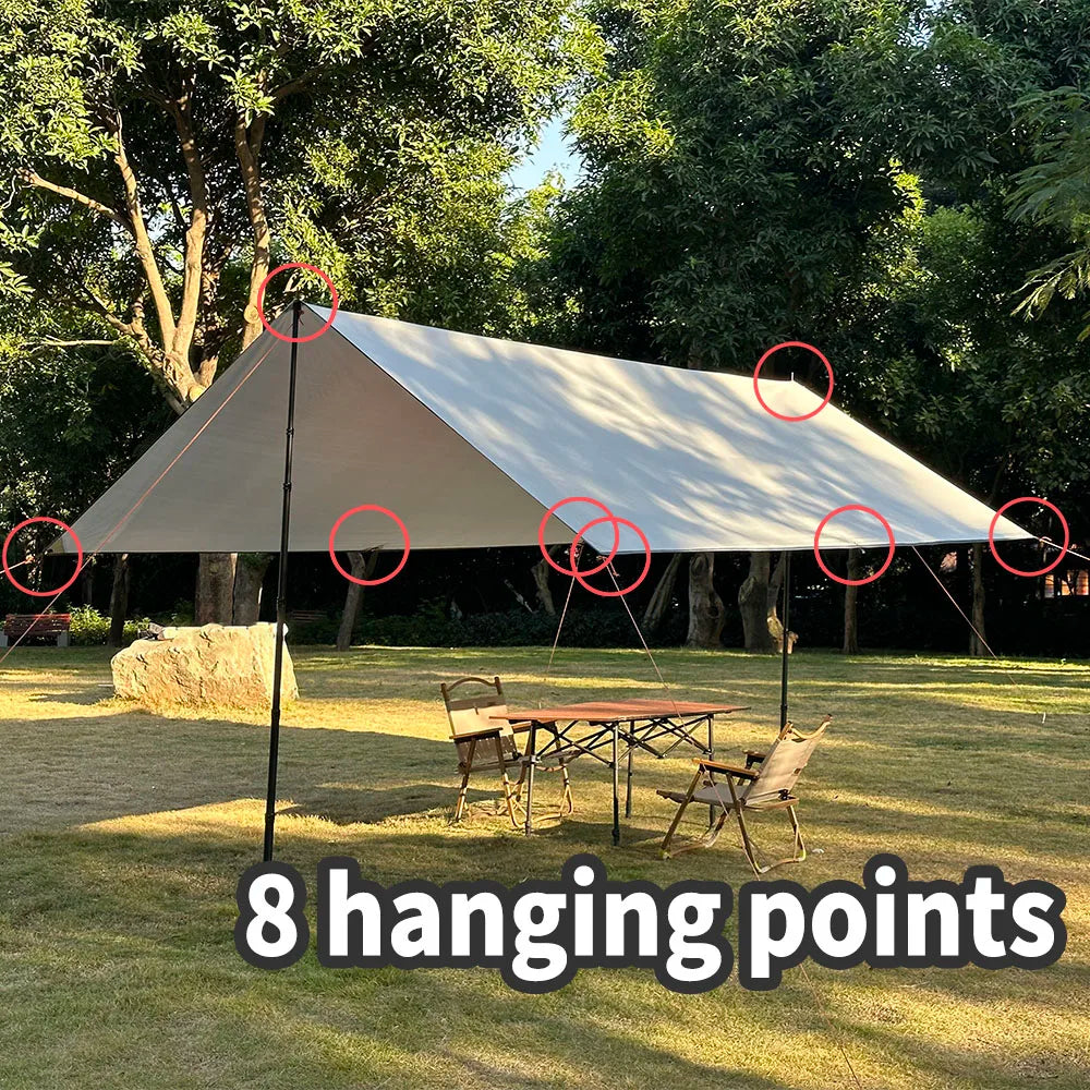 Waterproof Camping Tarp — Ultralight Sun Shade & Rain Shelter