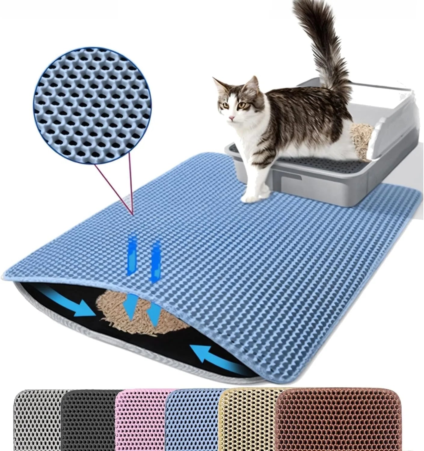 Double-Layer Cat Litter Mat — Waterproof Non-Slip Trapper