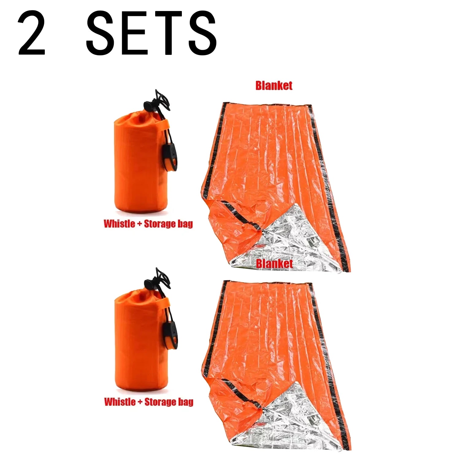 Mylar Emergency Survival Blanket Sleeping Bag — Waterproof Thermal Sack