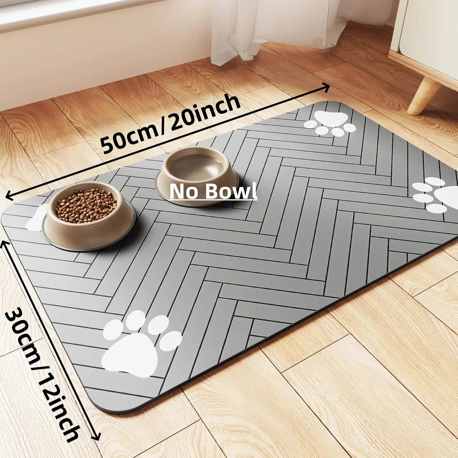Absorbent Pet Feeding Mat — Quick-Dry Waterproof Placemat