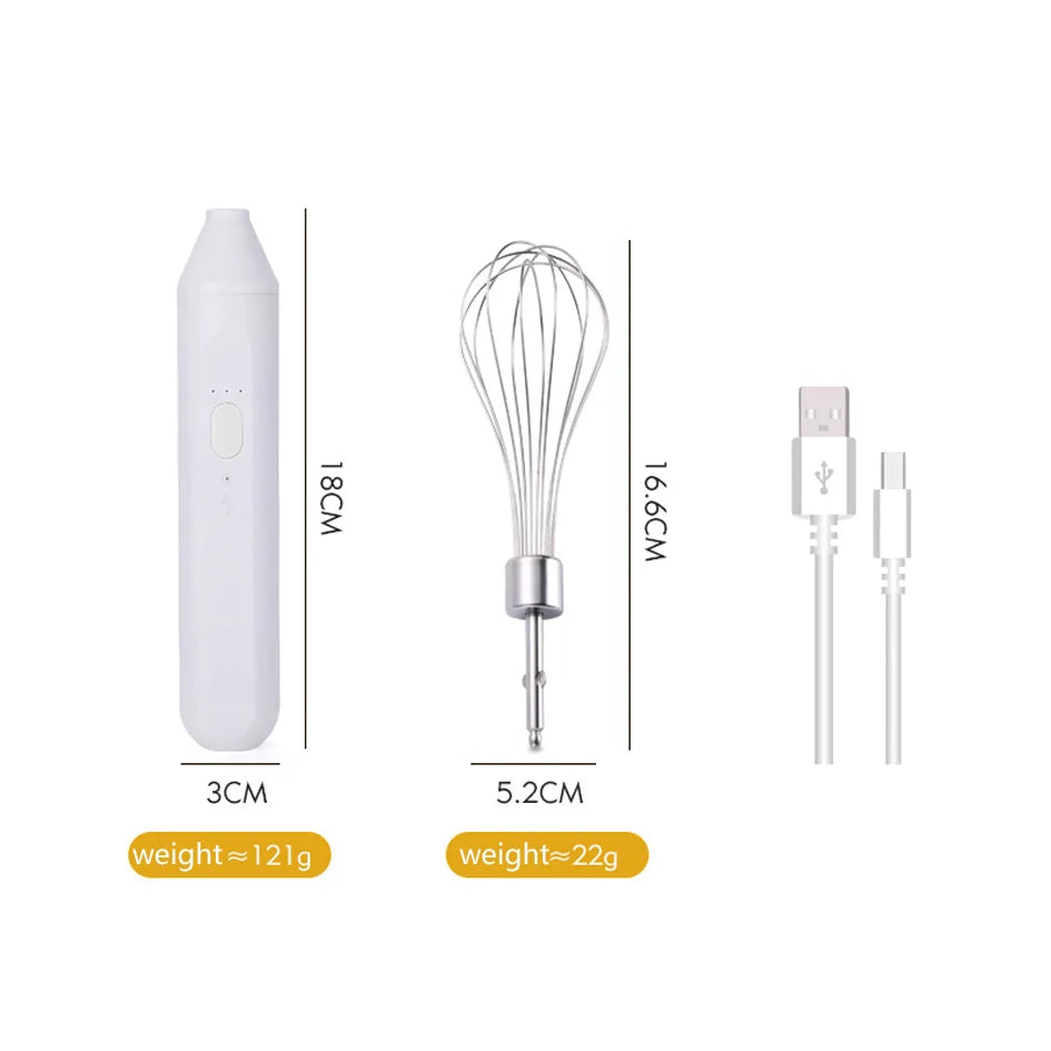 Cordless Whisk & Milk Frother — Auto-Stirring Kitchen Mixer
