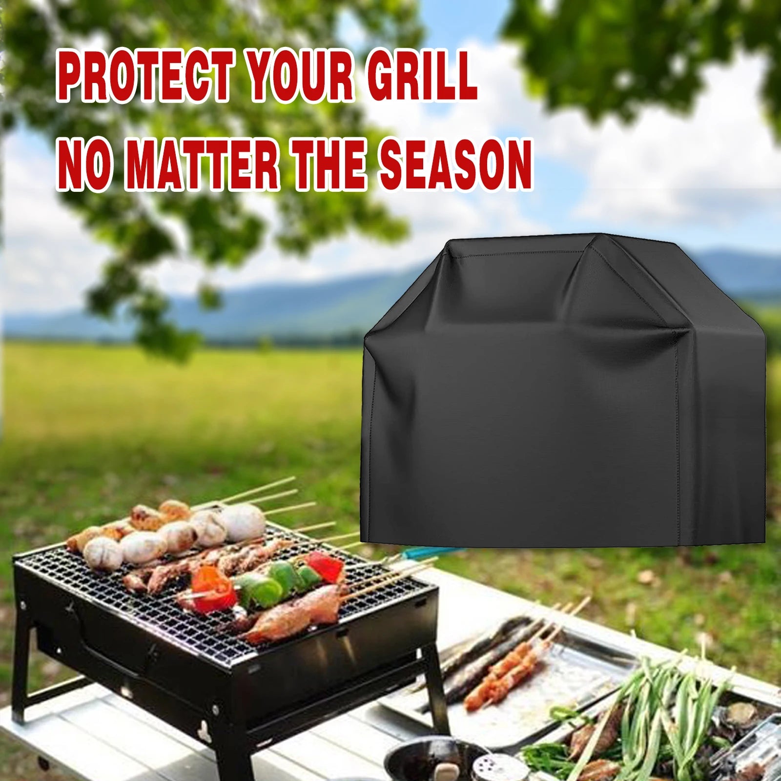 Heavy-Duty Waterproof BBQ Grill Cover — Heat & Stain Resistant