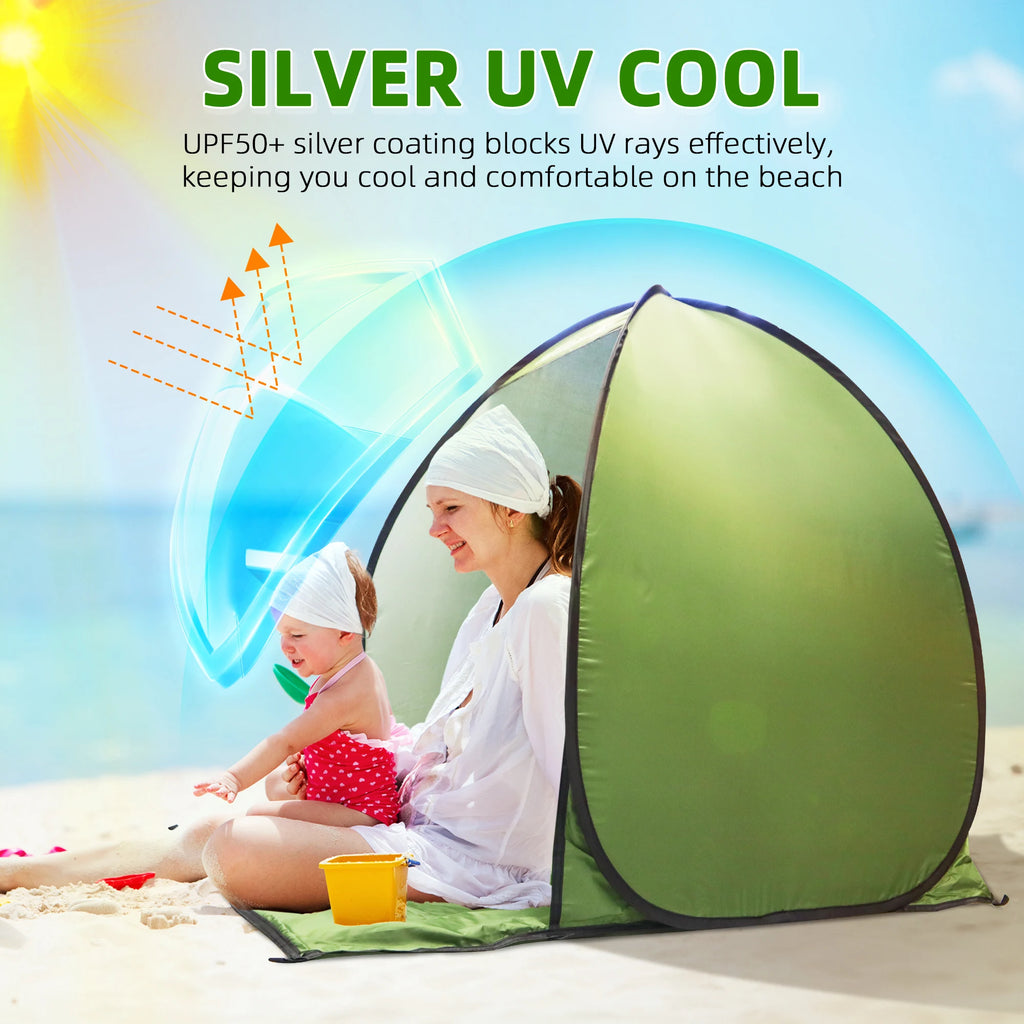 Pop-Up Beach Tent — UV-Resistant Waterproof Sun Shade Shelter