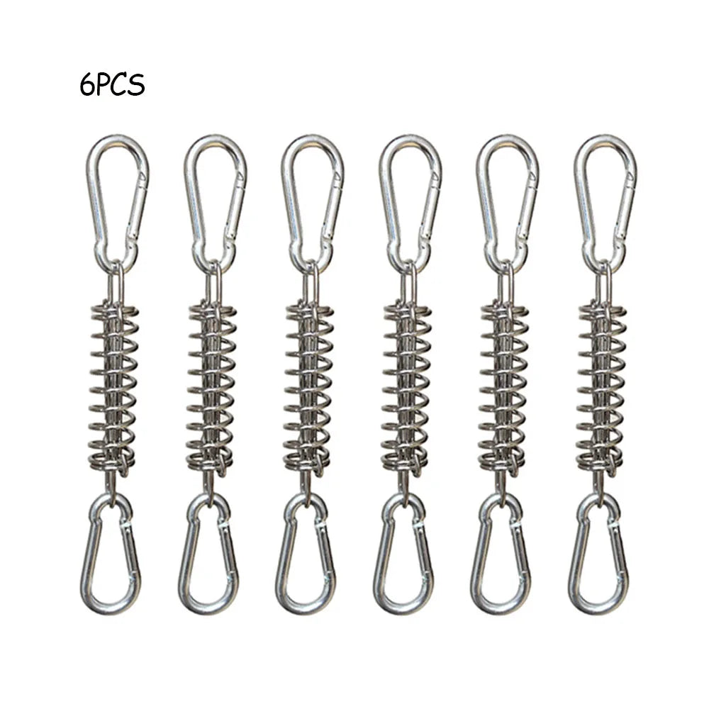 Tent Guy Ropes with Spring Buckle & Carabiner Clips — 4/6pc Set