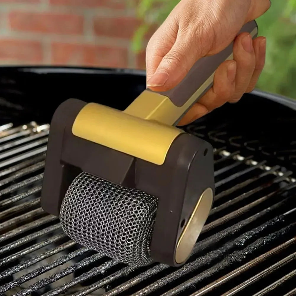 Electric Rotary Grill Brush — Rechargeable Stainless Steel BBQ Cleaner