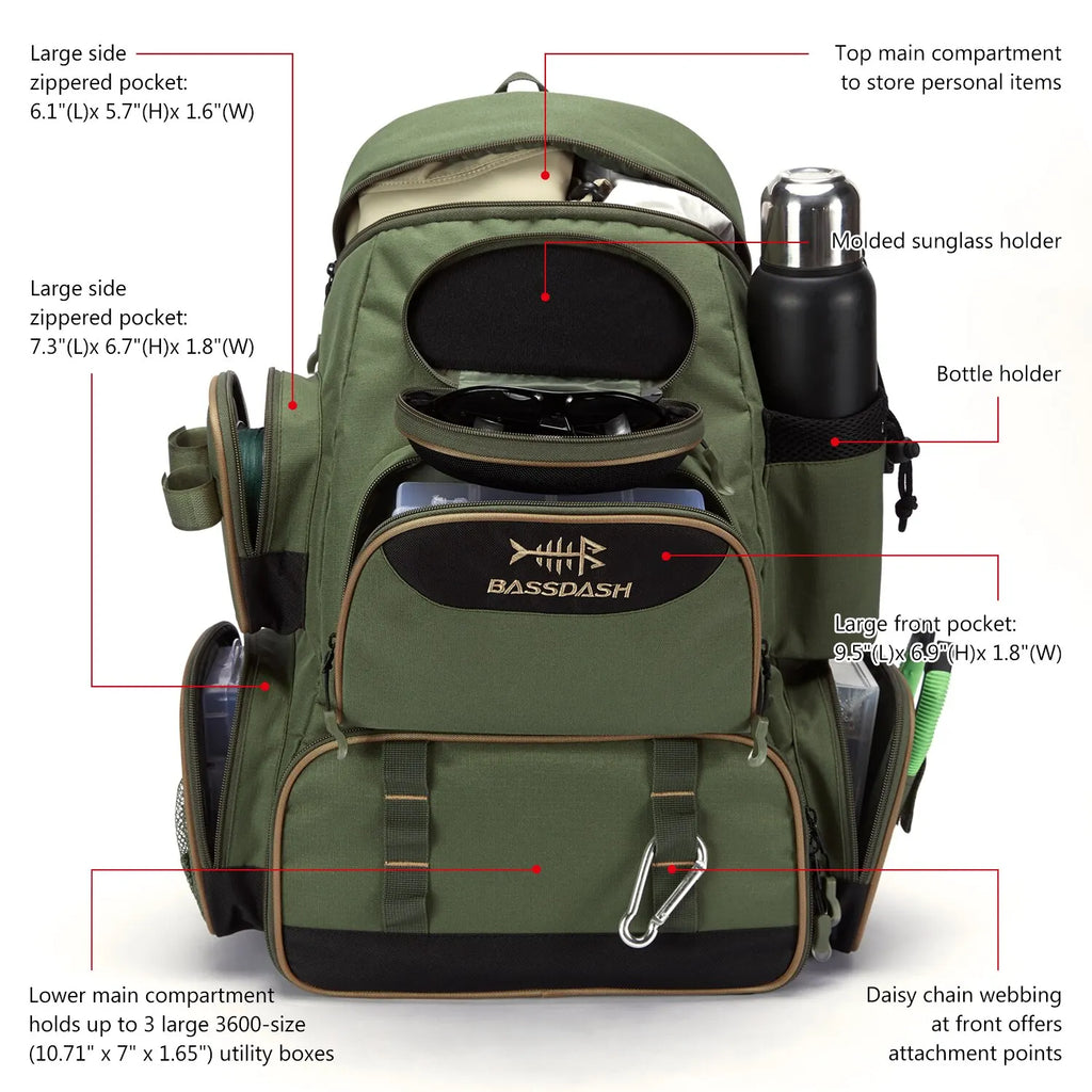 Fishing Tackle Backpack — Lightweight Tactical Storage Bag