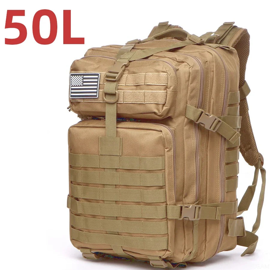 Tactical Hiking Backpack — Waterproof Nylon 25L/50L Outdoor Rucksack