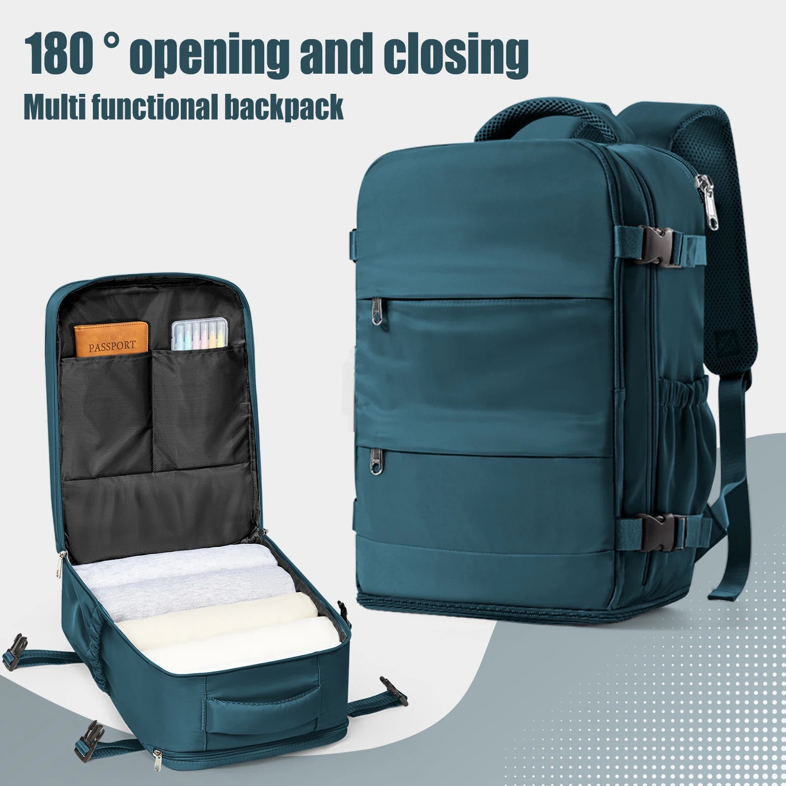 Carry-On Travel Backpack — 40×20×30cm Cabin-Size Laptop & Commuter Bag