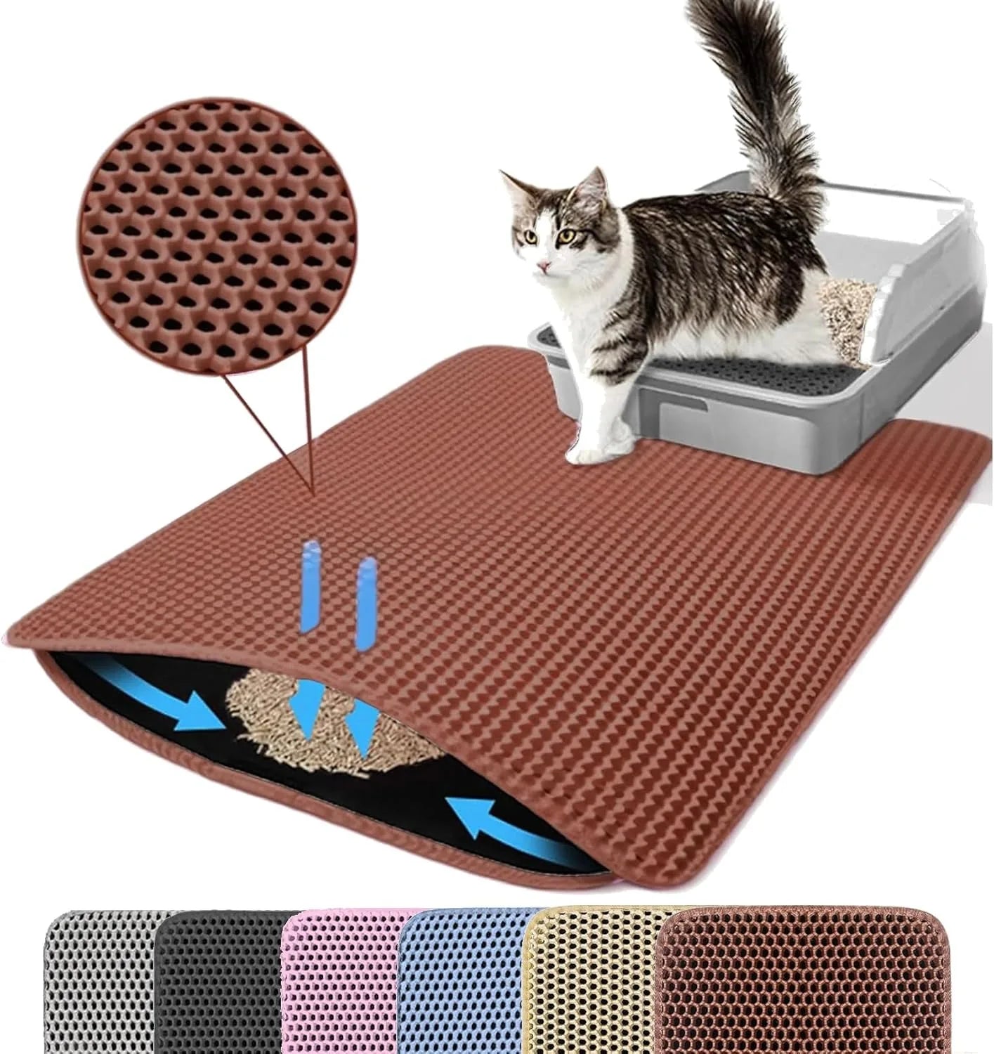 Double-Layer Cat Litter Mat — Waterproof Non-Slip Trapper