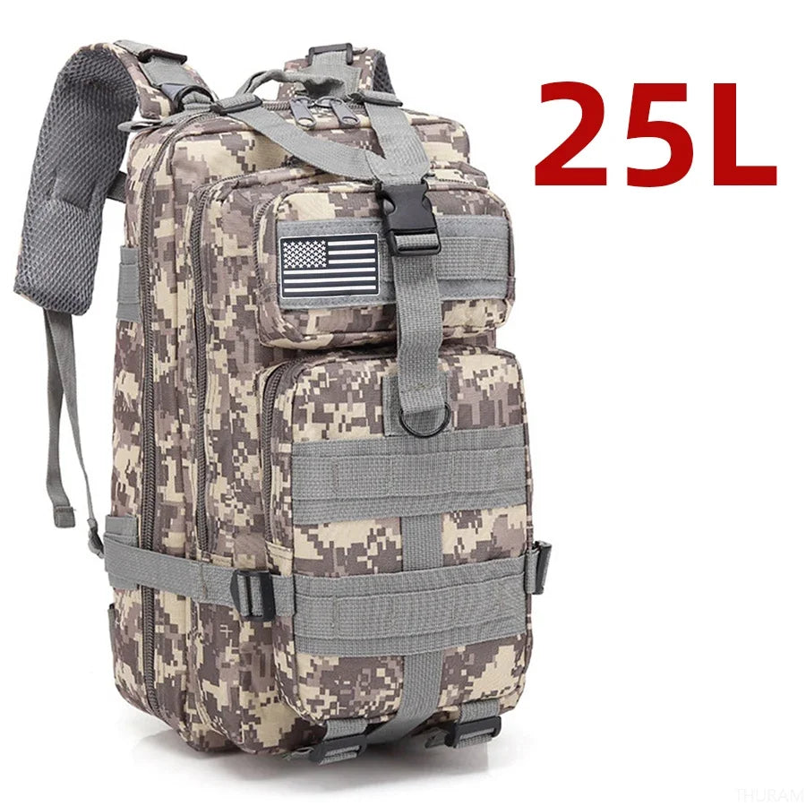 Tactical Hiking Backpack — Waterproof Nylon 25L/50L Outdoor Rucksack