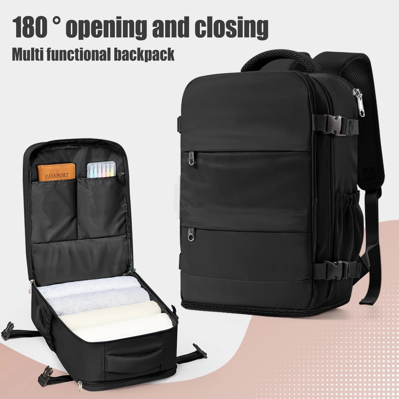 Carry-On Travel Backpack — 40×20×30cm Cabin-Size Laptop & Commuter Bag