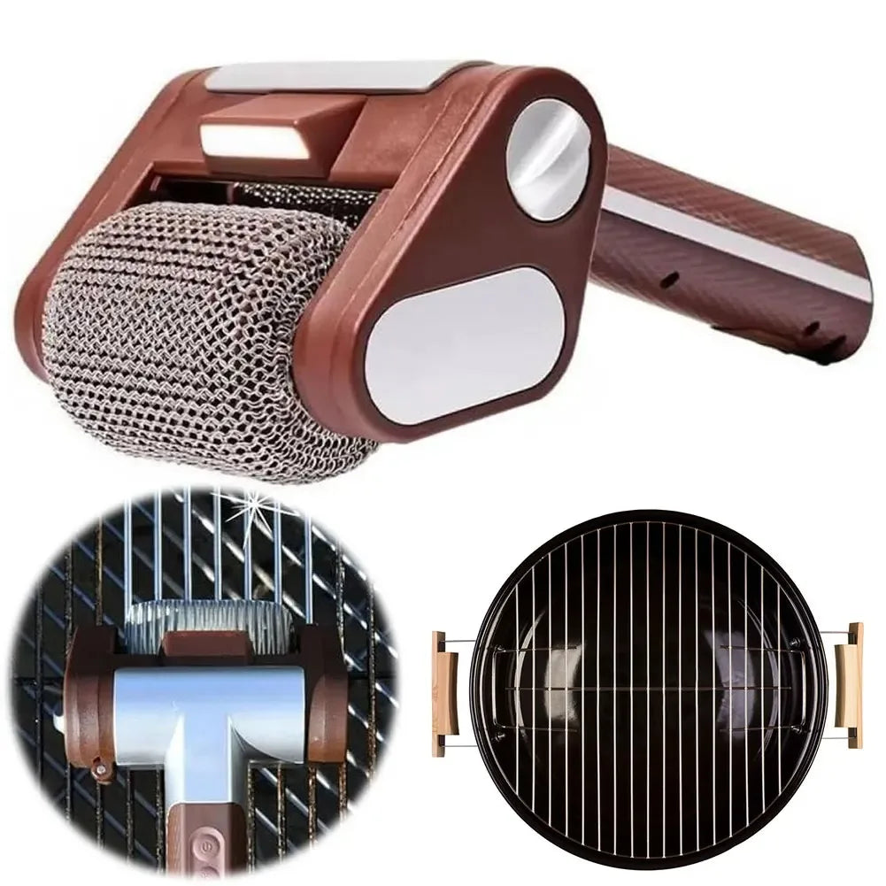 Electric Rotary Grill Brush — Rechargeable Stainless Steel BBQ Cleaner