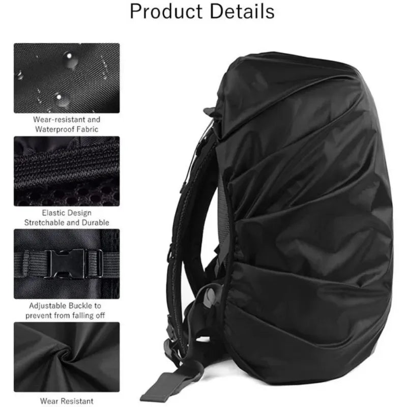 Reflective Waterproof Backpack Rain Cover — Night Safety Cycling Bag Cover