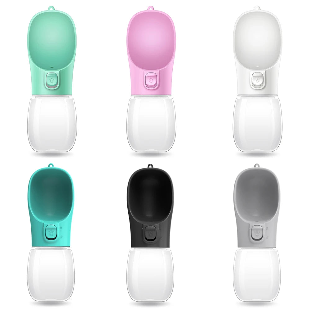 Leakproof Dog Water Bottle — Built-In Bowl for Walks