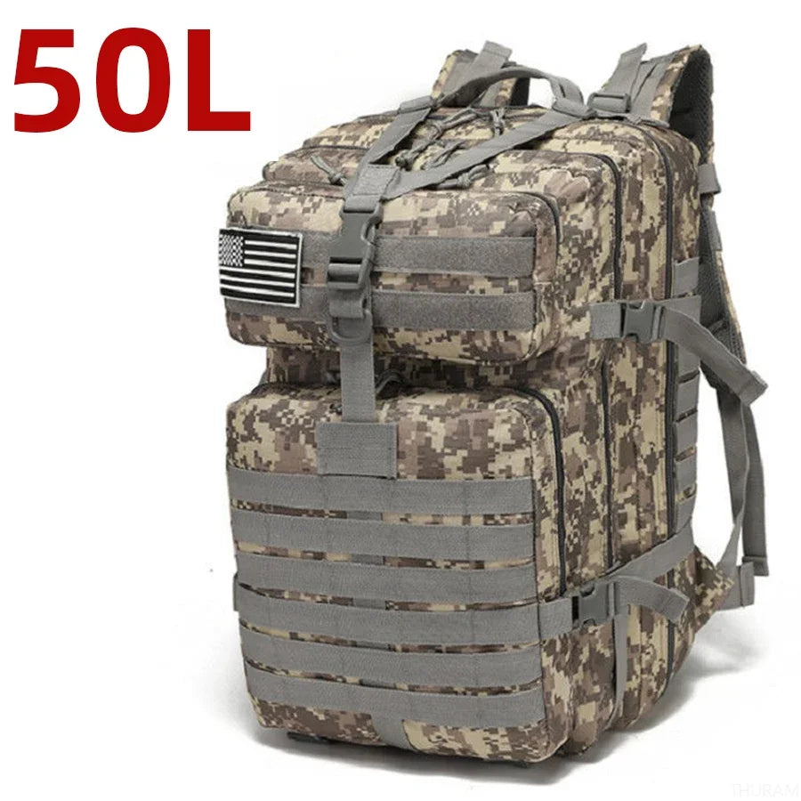 Tactical Hiking Backpack — Waterproof Nylon 25L/50L Outdoor Rucksack