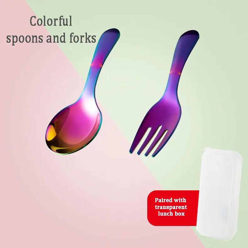 Kids Stainless Steel Camping Cutlery — Portable Spoon & Fork Travel Set
