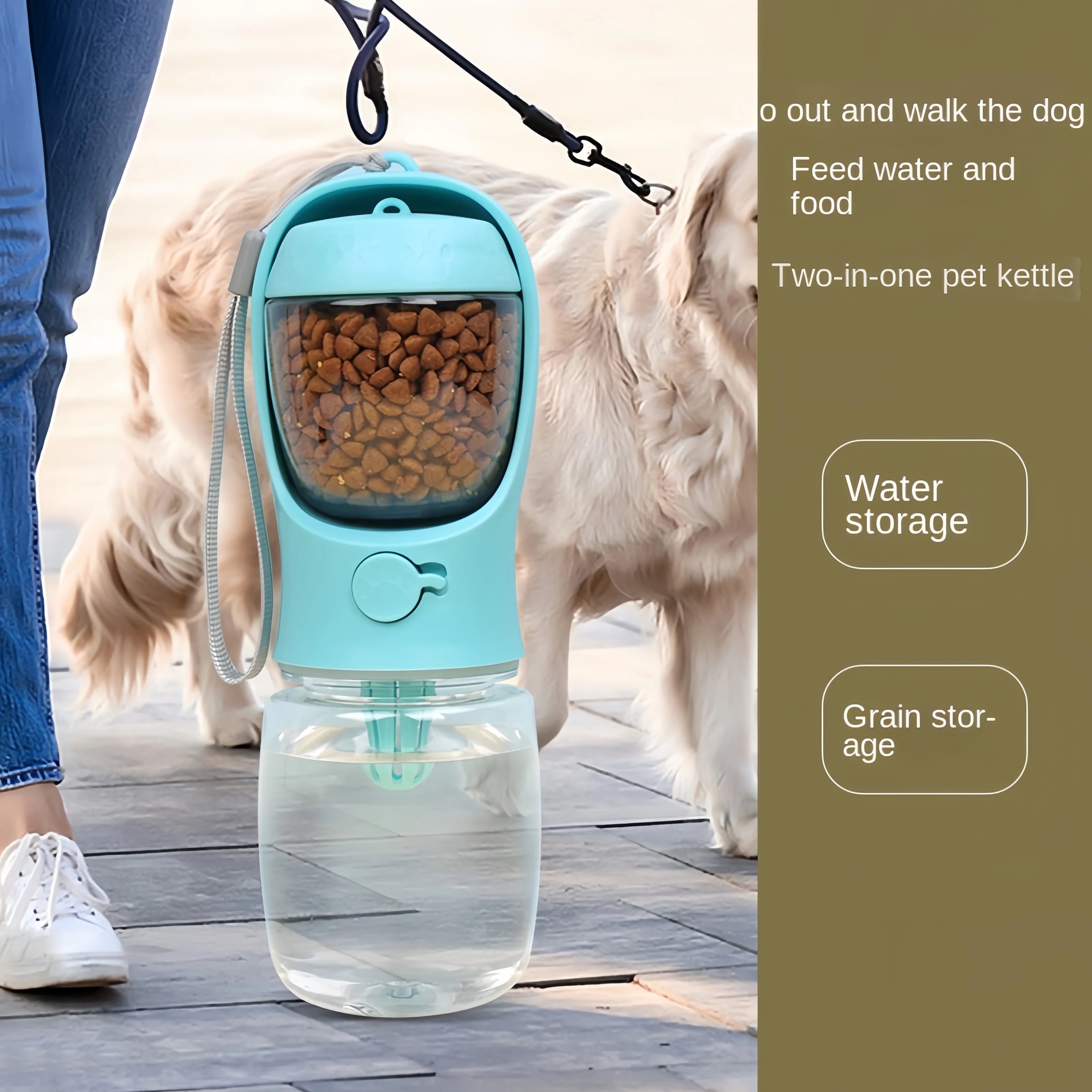 Portable Pet Water Bottle — 350ml Leak-Proof Travel Dispenser