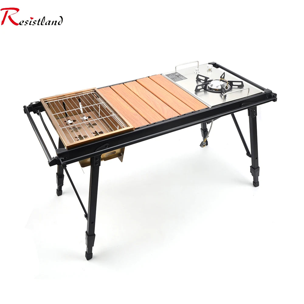 Portable Folding Camp Kitchen Table — IGT Gas Stove Compatible
