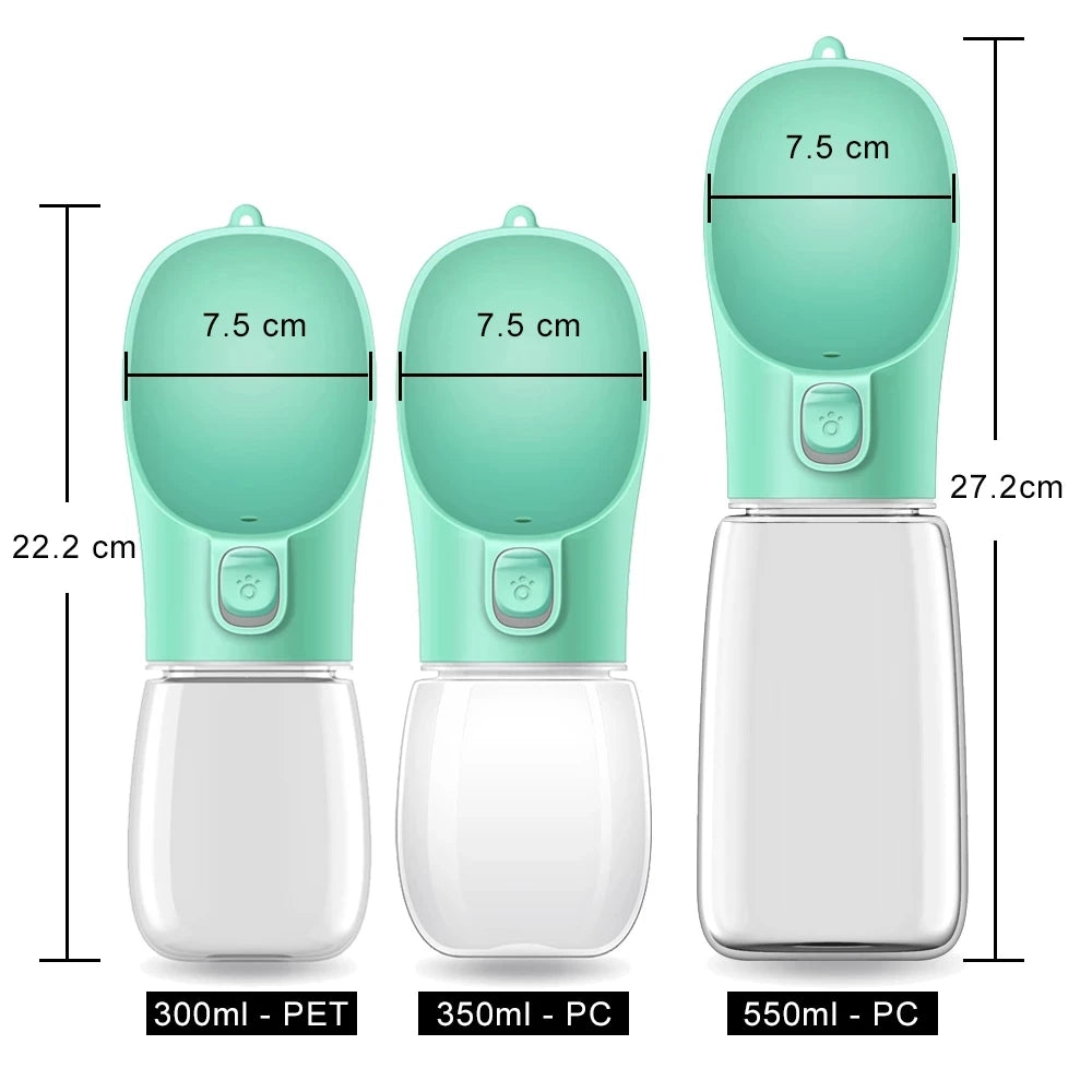 Leakproof Dog Water Bottle — Built-In Bowl for Walks