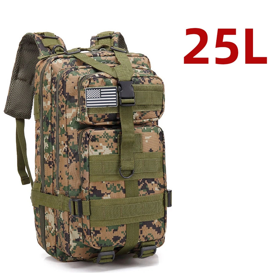 Tactical Hiking Backpack — Waterproof Nylon 25L/50L Outdoor Rucksack
