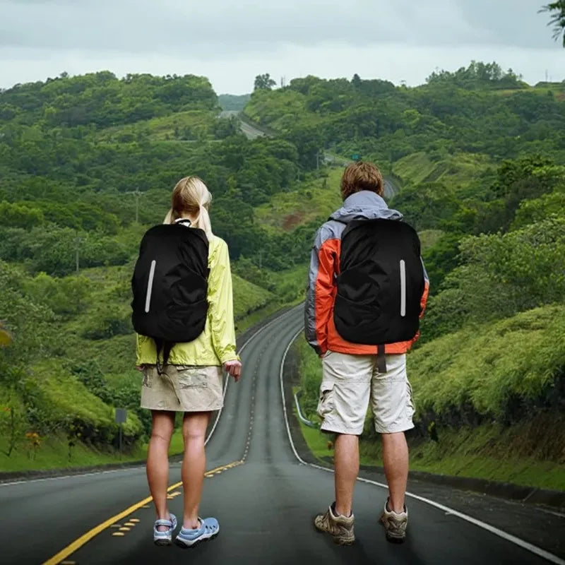 Reflective Waterproof Backpack Rain Cover — Night Safety Cycling Bag Cover